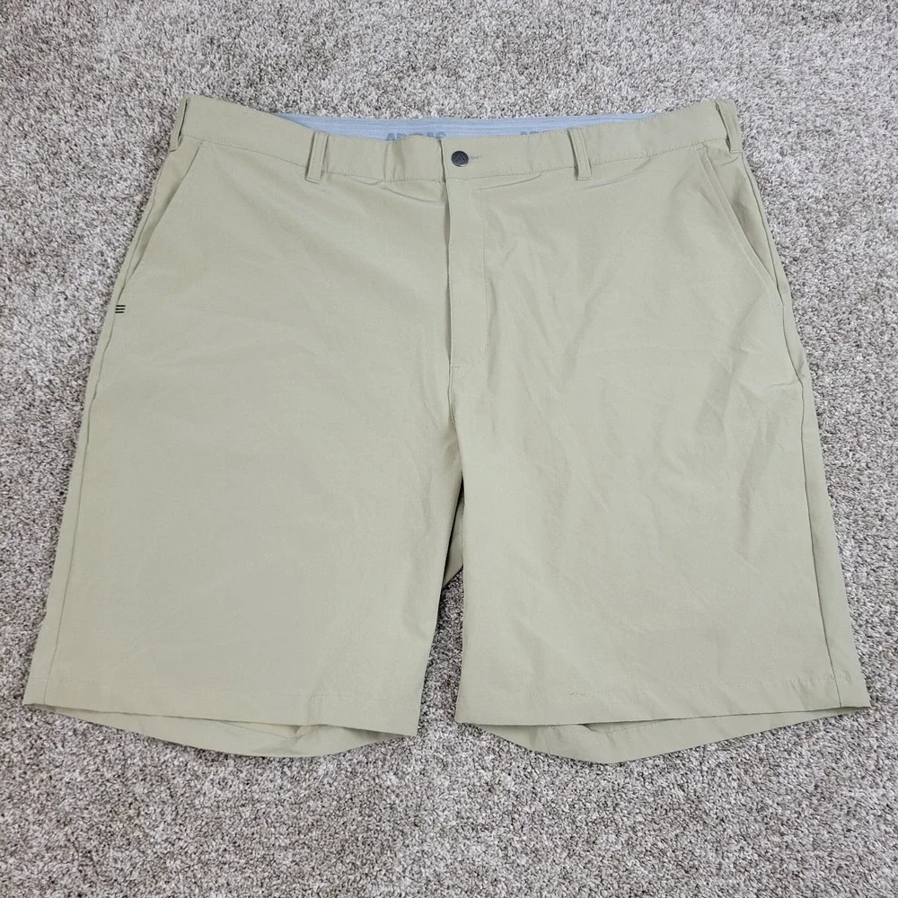Adidas Mens 46 Solid Beige Performance Stretch Elastic Waist Chino Golf Shorts